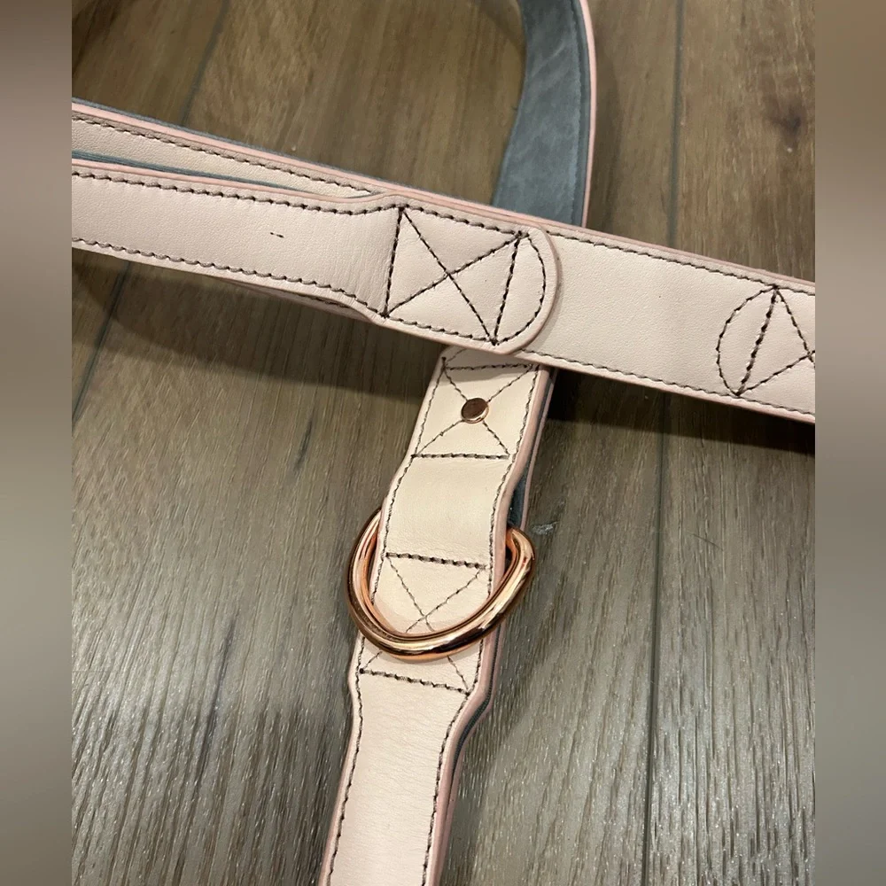 Pink XL heavy duty leather dog leash with handle 🌹 - Picture 4 of 5